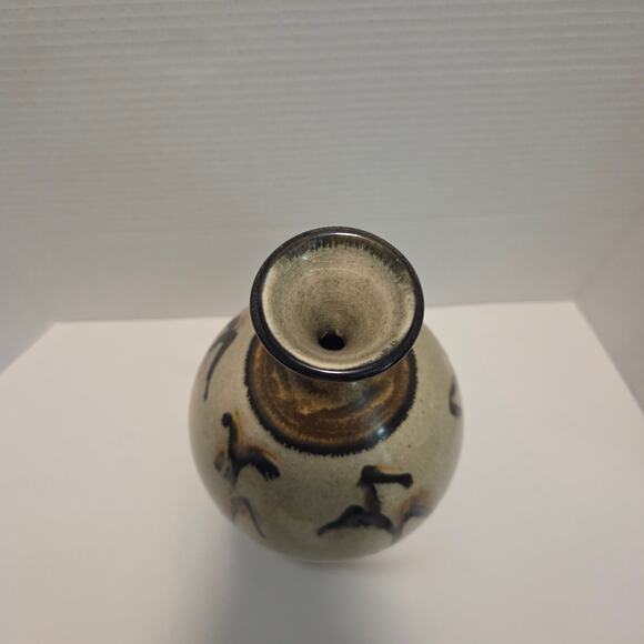 Vintage Peter Callas Pottery Decorated Stoneware Vase 1972 - Picture 5 of 6